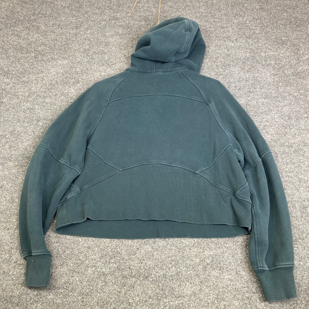 Lululemon Scuba Crop Oversize Half Zip Hoodie Teal Green M/L Pullover Sweatshirt - Picture 6 of 9
